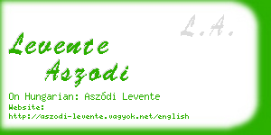 levente aszodi business card
